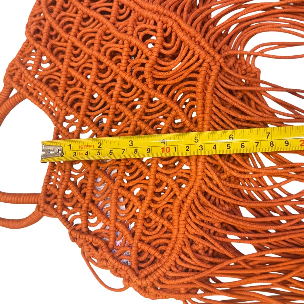PrettyLittleThing Orange Macrame Fringe‎ Tote Bag NWT - Picture 8 of 8